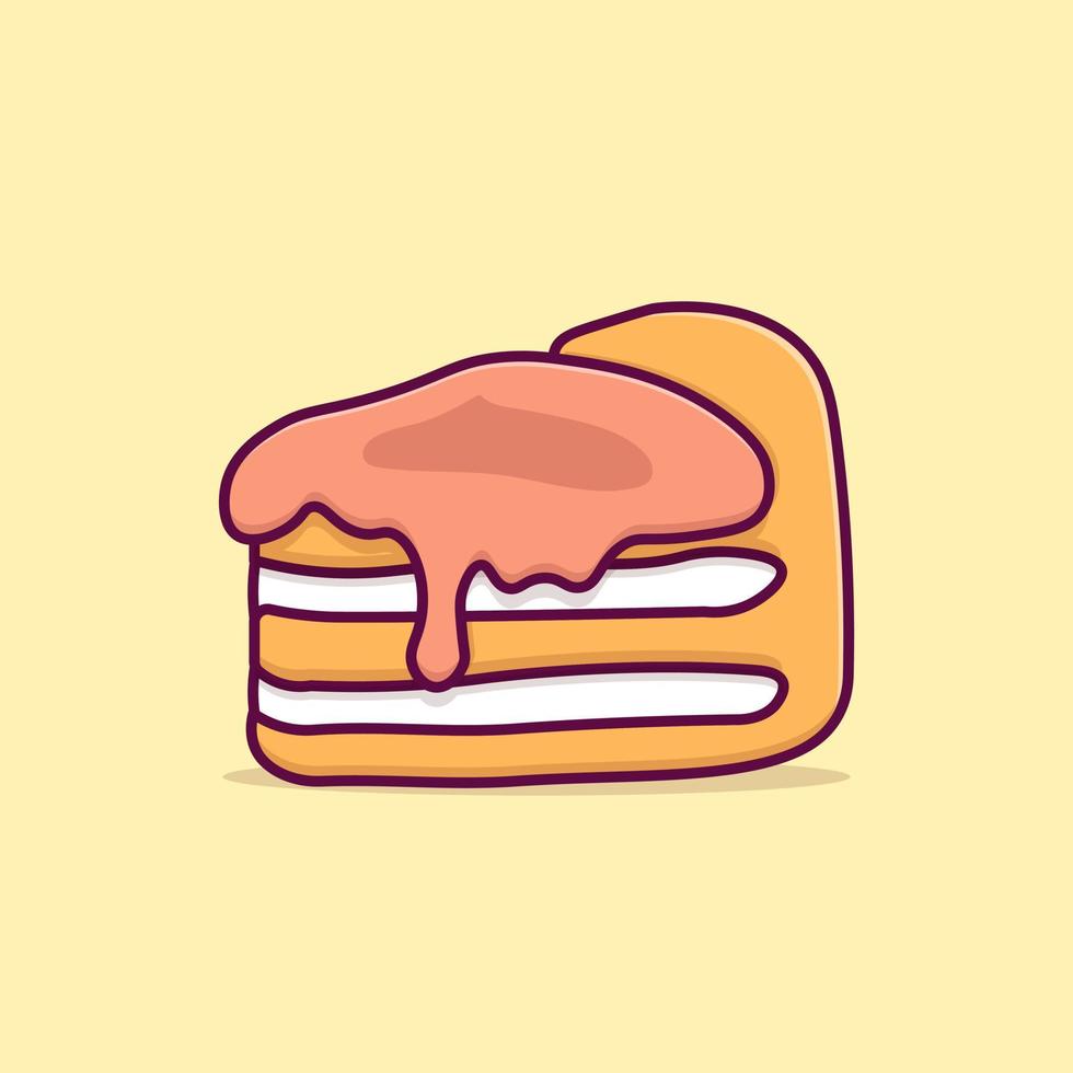 Cake cartoon vector icon illustration