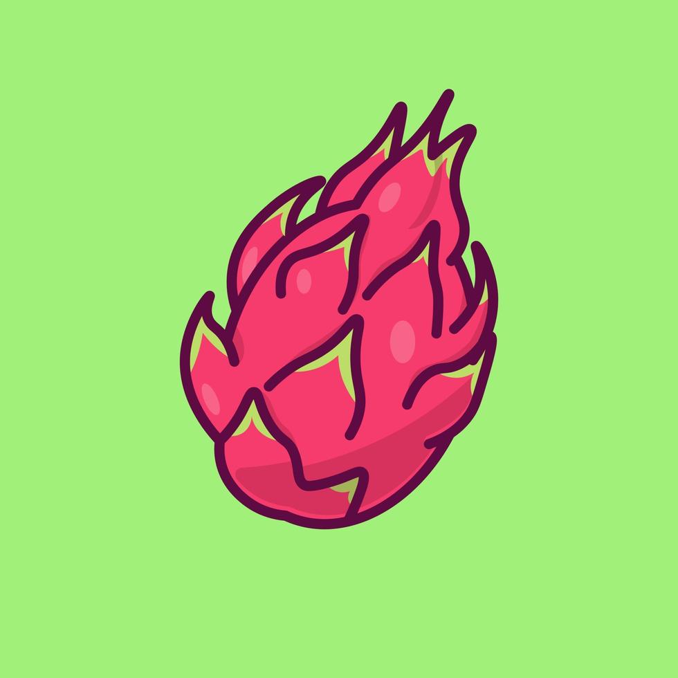 Dragon fruit cartoon vector icon illustration