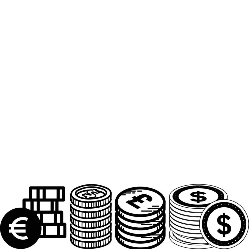 Collection of money vector