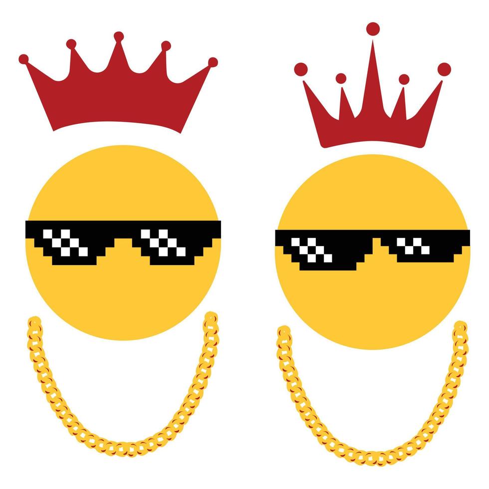 Thug king emoji vector