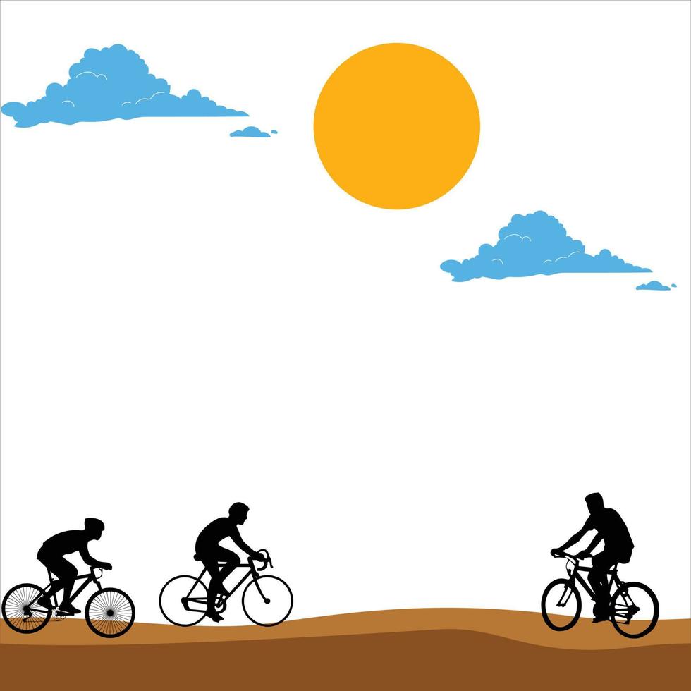 Cycle ride in the hill vector