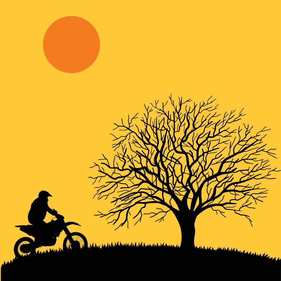 Bike ride in the hill vector