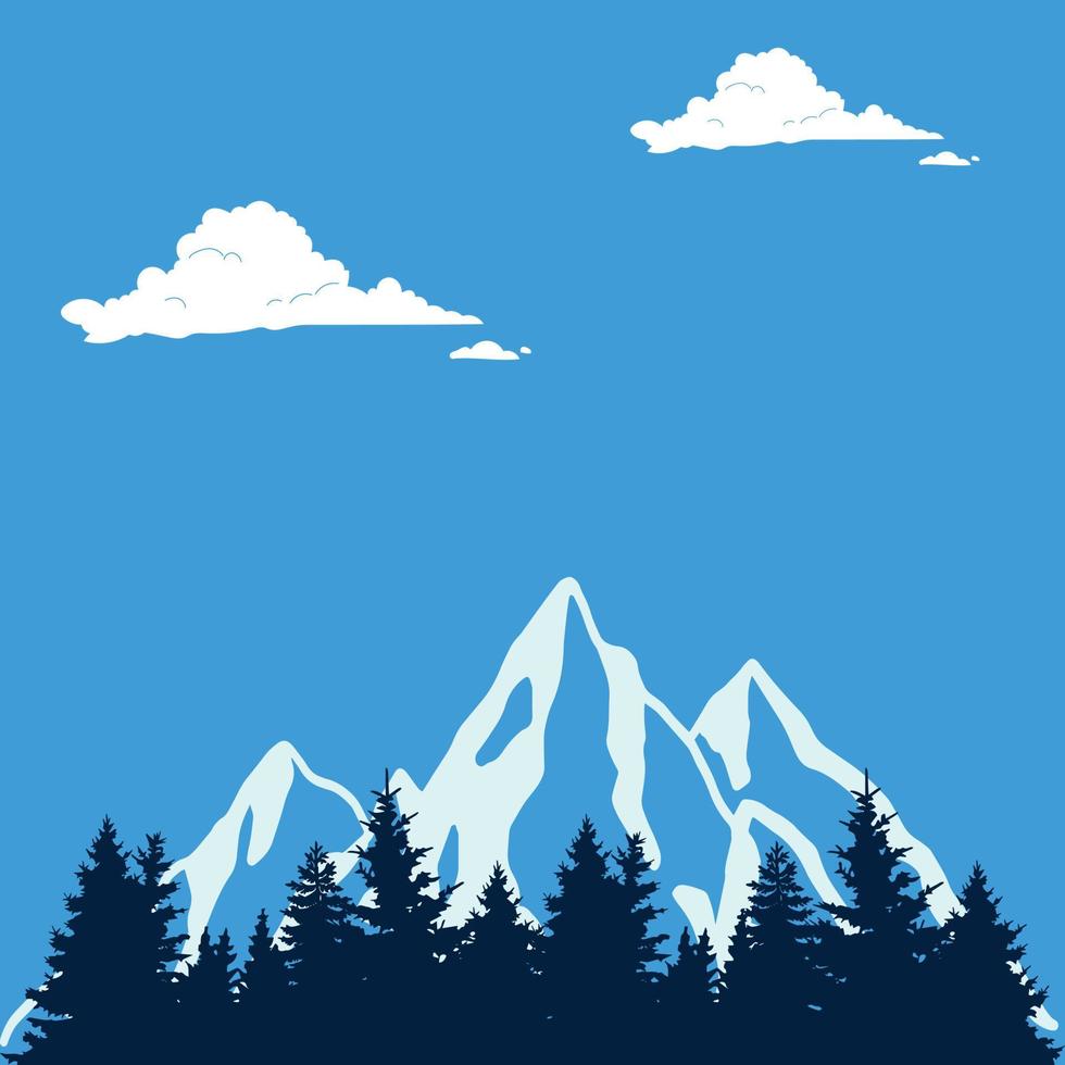 Mountain and trees vector
