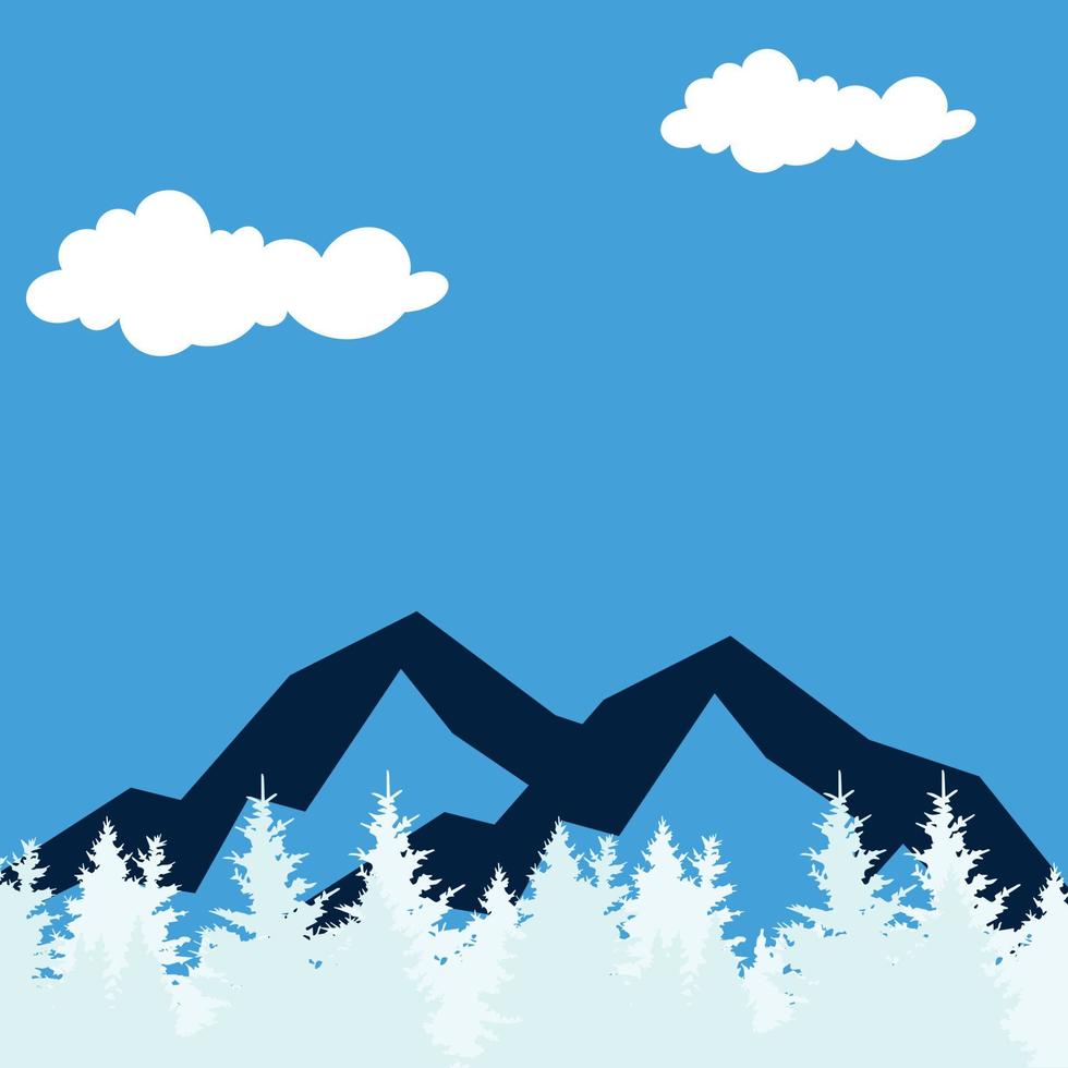Mountain and trees vector