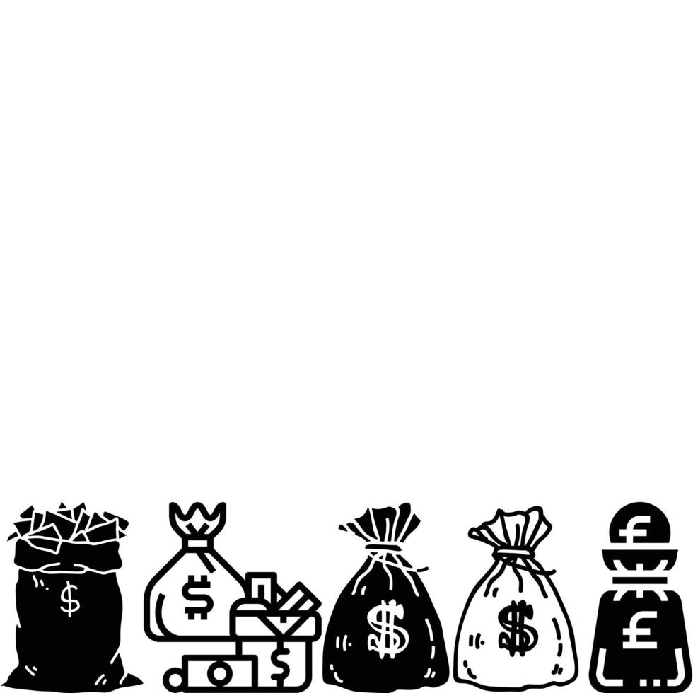 Collection of money vector