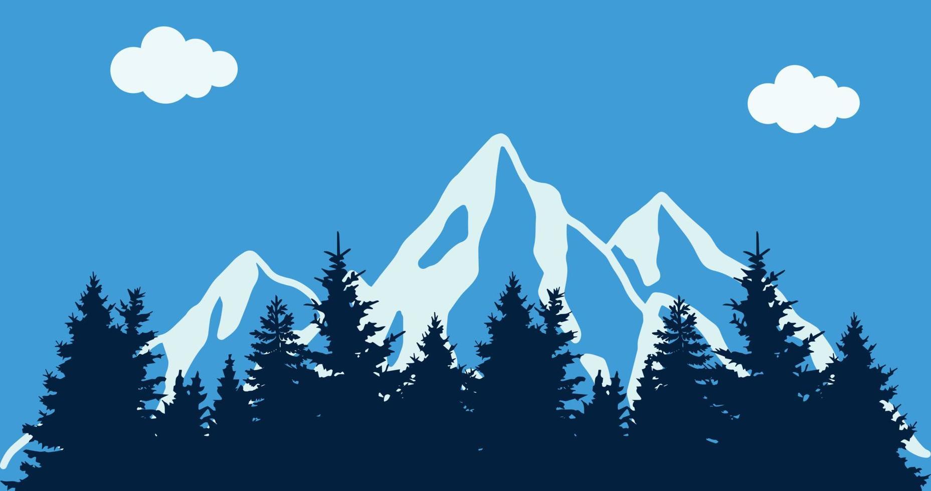 Mountain and trees vector