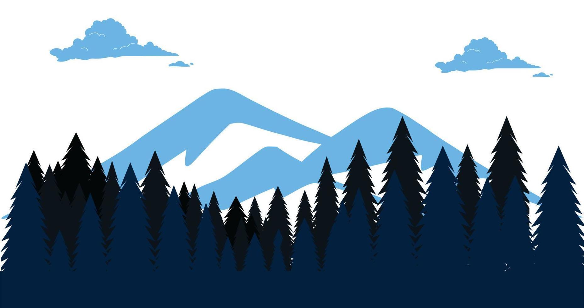 Mountain and trees vector