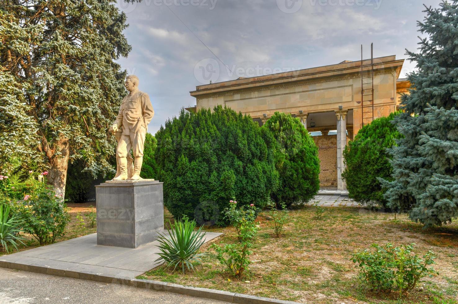 Sculpture of Joseph Stalin outside his house and museum In Gori, Georgia. photo