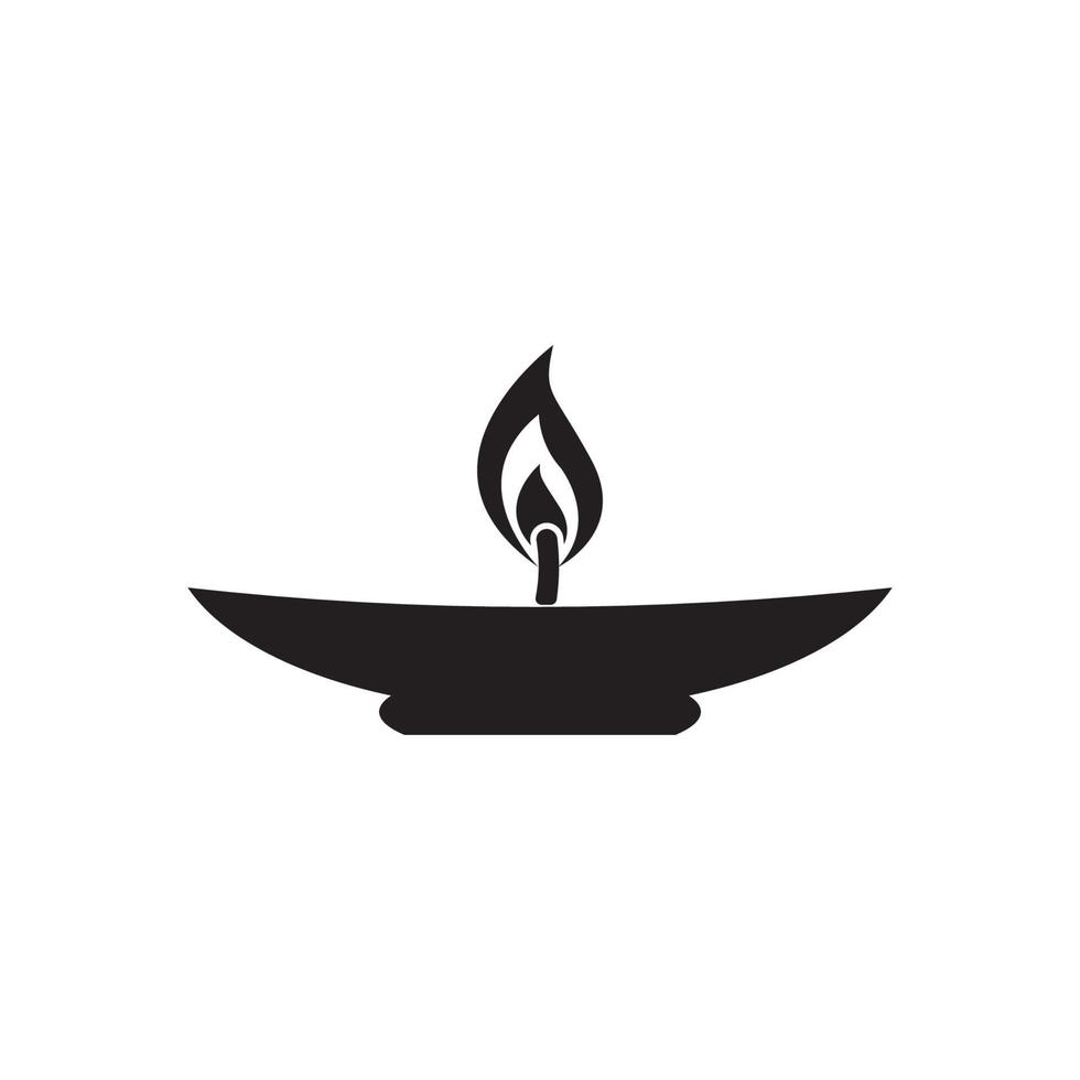 diseño de plantilla de ilustración de vector de icono de vela