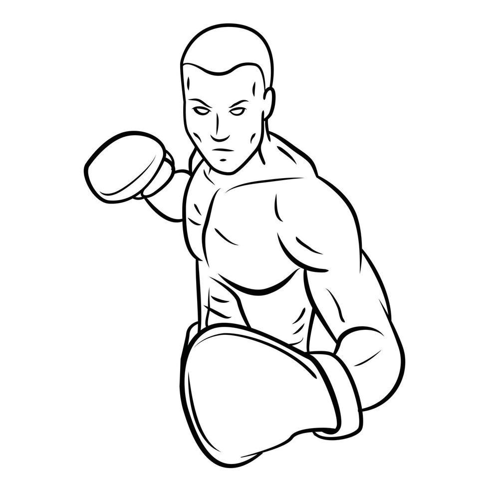 bosquejo del ejemplo de los hombres del boxeador vector