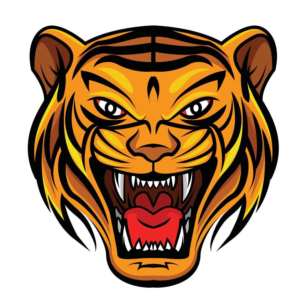 ilustración de rugido de cabeza de tigre vector