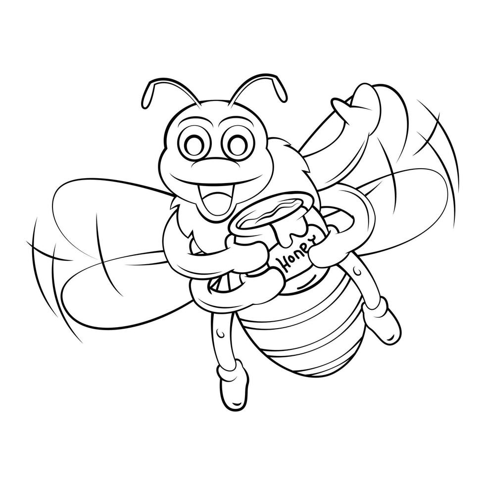 Bee Honey Sketch Draw vector