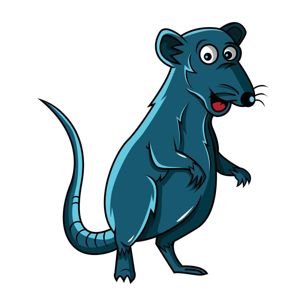 Blue Rat Illustration Design vector