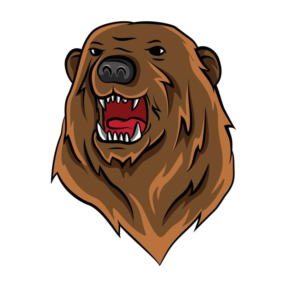 ilustración de cabeza de oso pardo vector