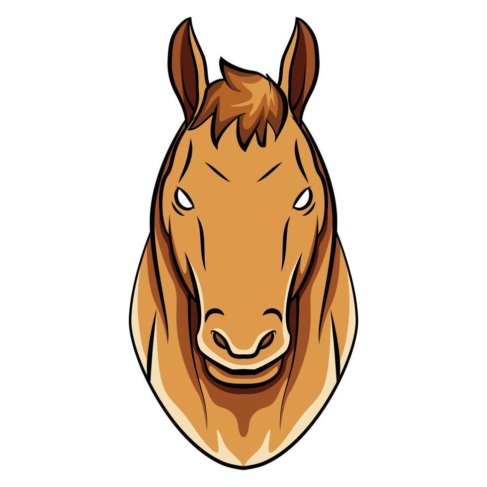 ilustración de vista frontal de cabeza de caballo vector