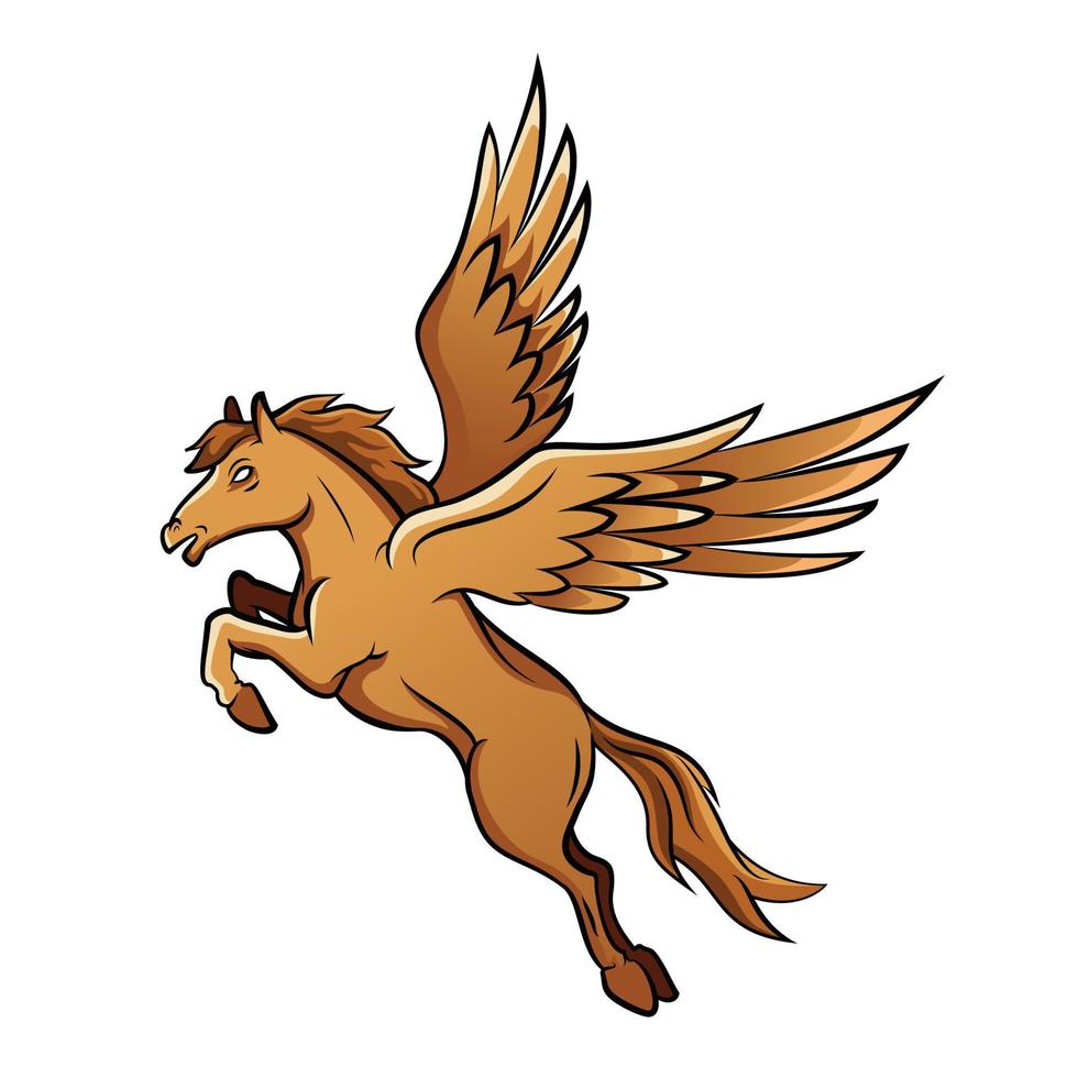 Horse Wings Jump Illustration vector