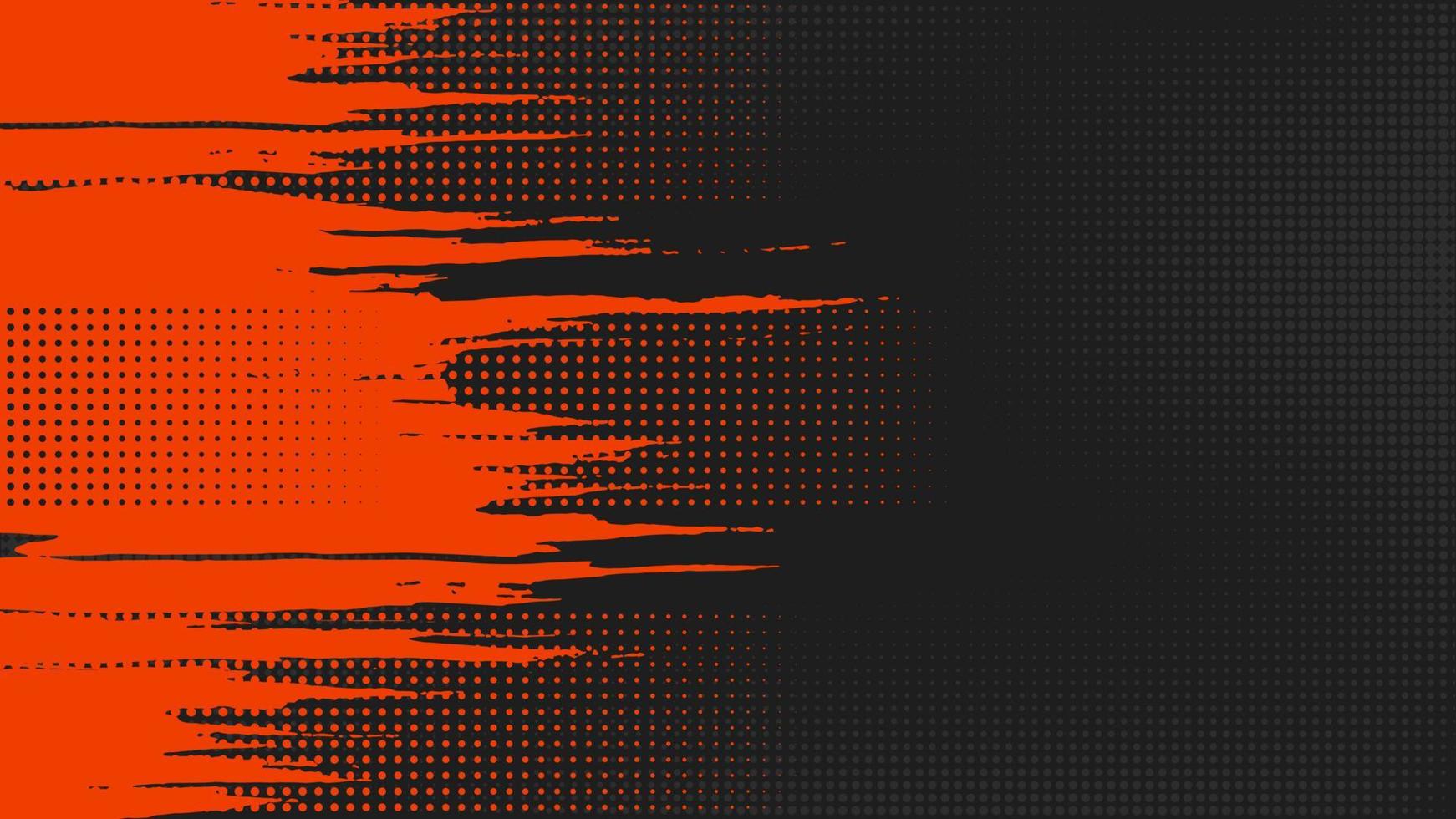 Grunge abstract background with halftone and paint brush effect texture vector