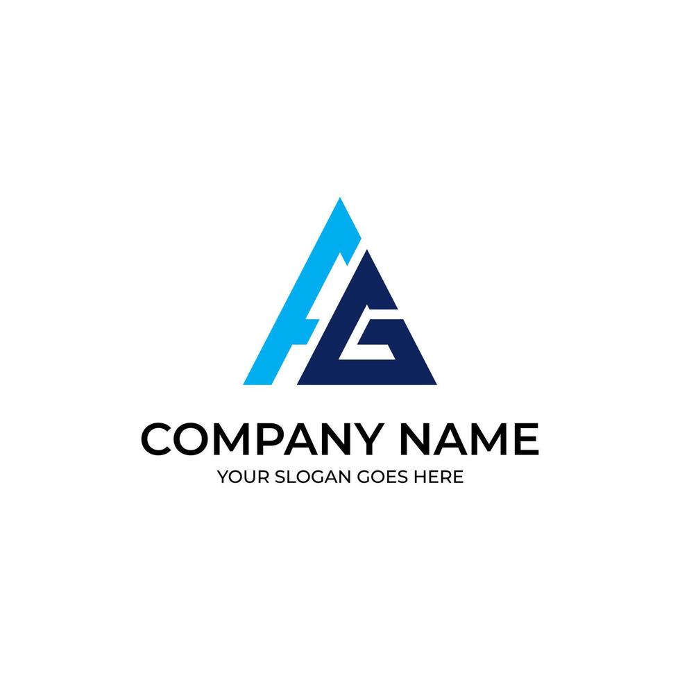 diseños de logotipo triangular, vector de logotipo fg, logotipo inicial f