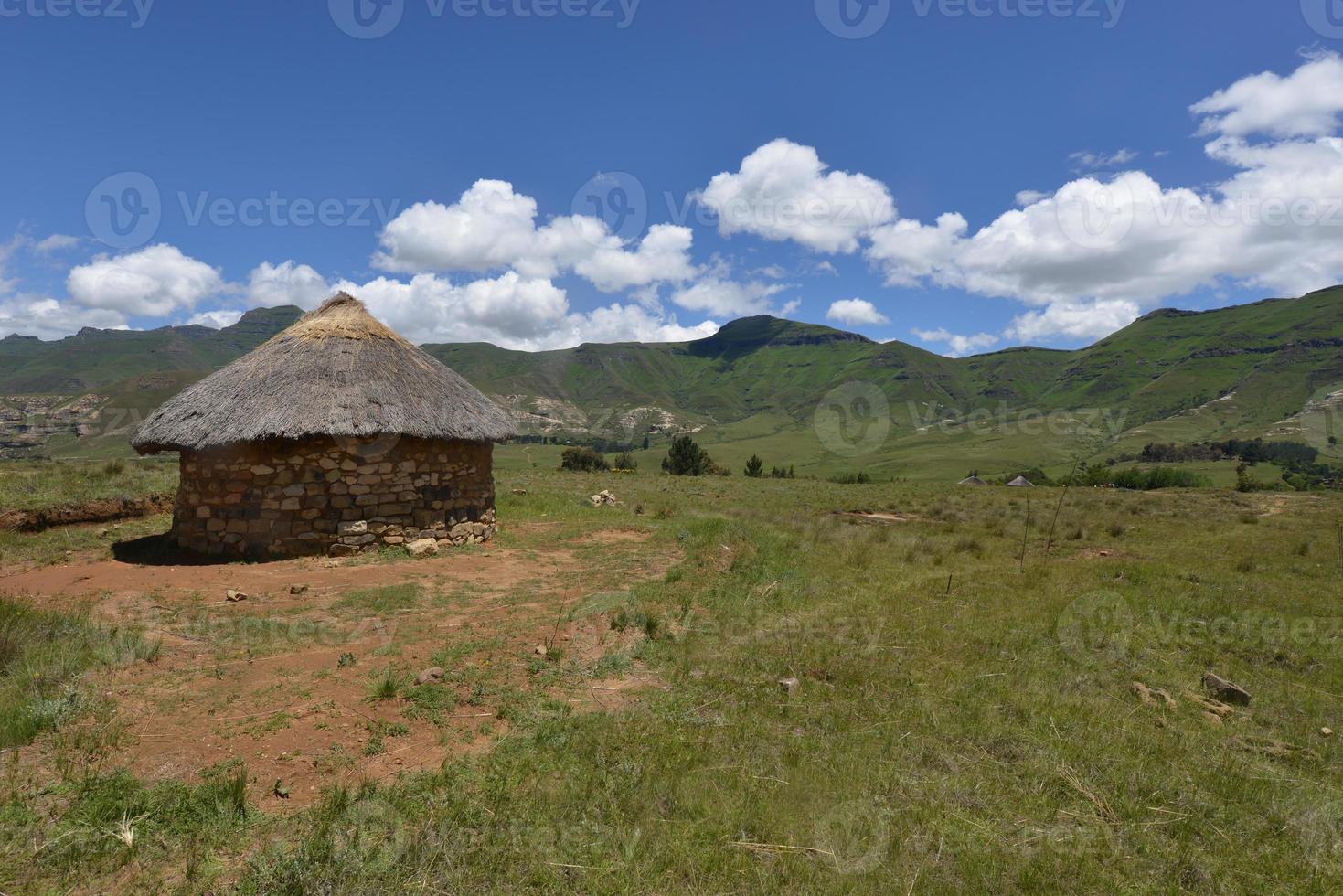 Hut in the Lesotho Landscape photo