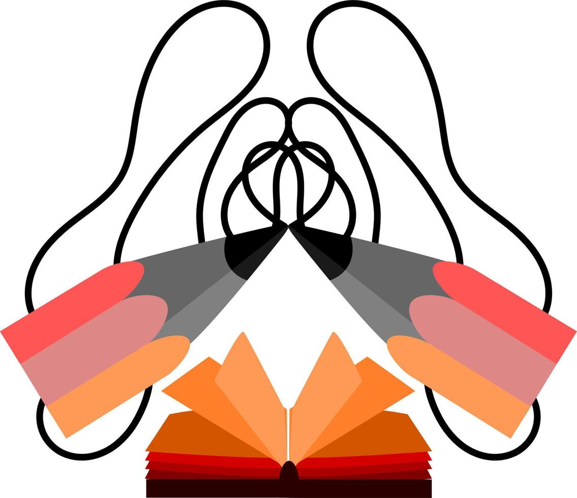 The illustrations and clipart. logo design. a butterfly icon on the abstract element. pencil and book icon vector
