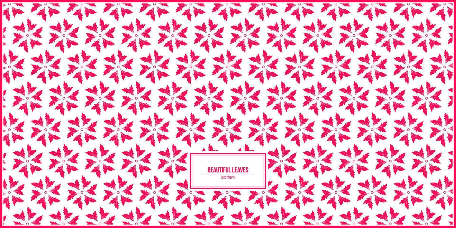 beautiful leaves pattern with symmetrical hexagonal arrangement vector