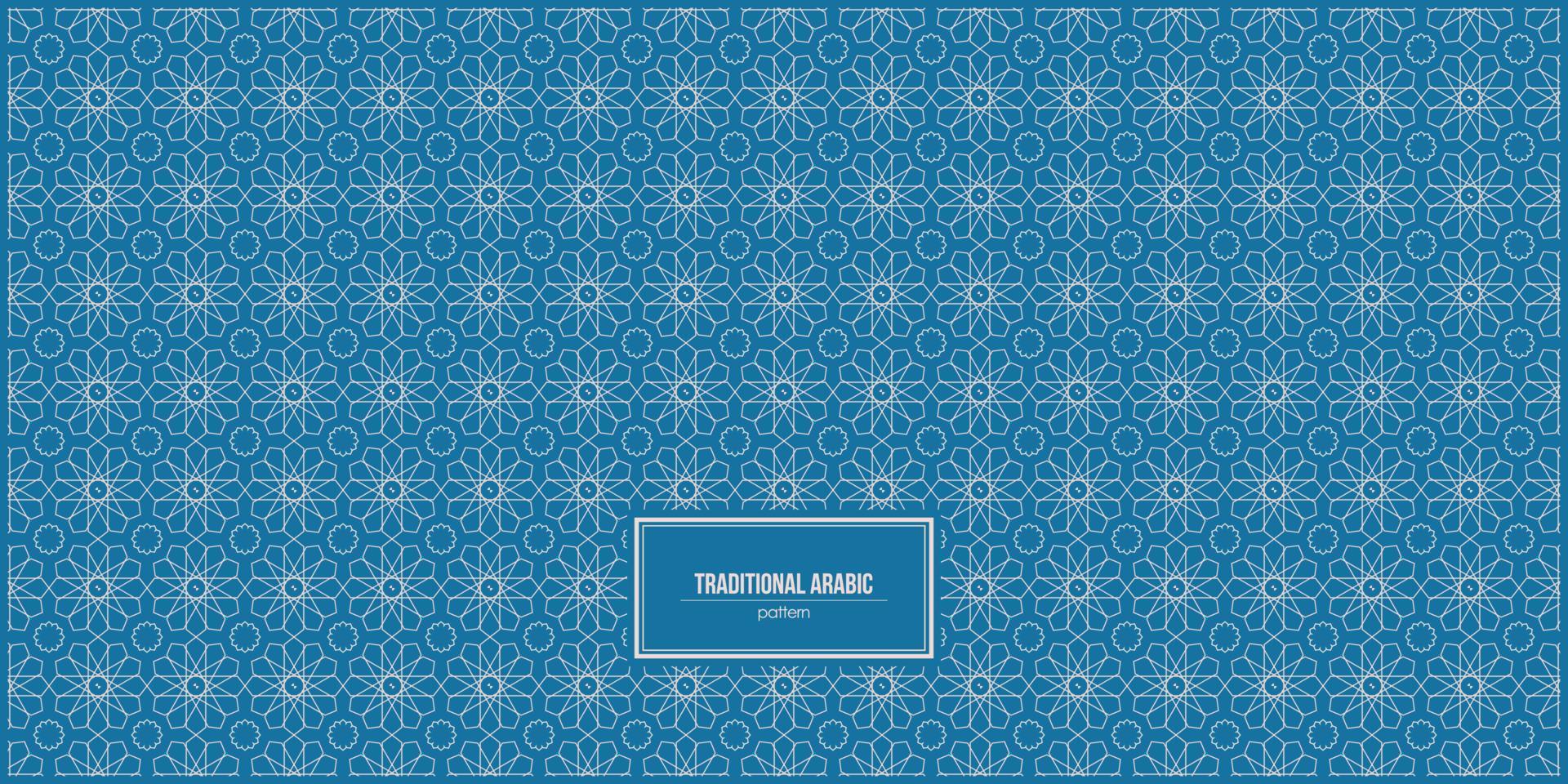 traditional arabic pattern with blue background vector