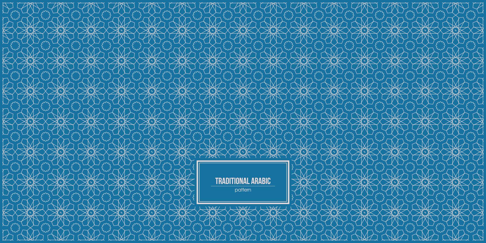 traditional arabic pattern with blue background vector