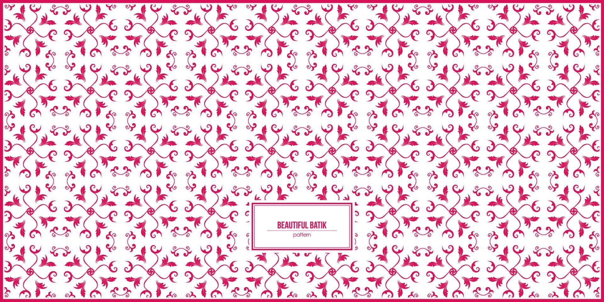 hermoso patrón de batik rosa con múltiples adornos florales vector