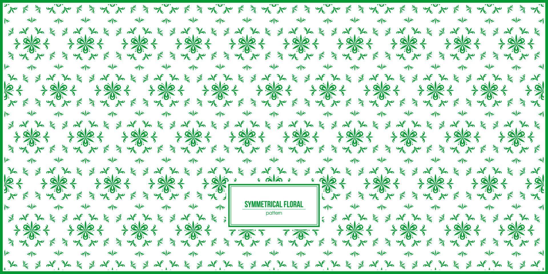 symmetrical floral shape pattern with bright green dominant colors vector