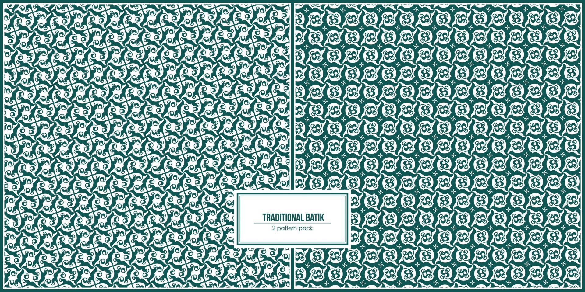 two pattern pack of traditional batik vector