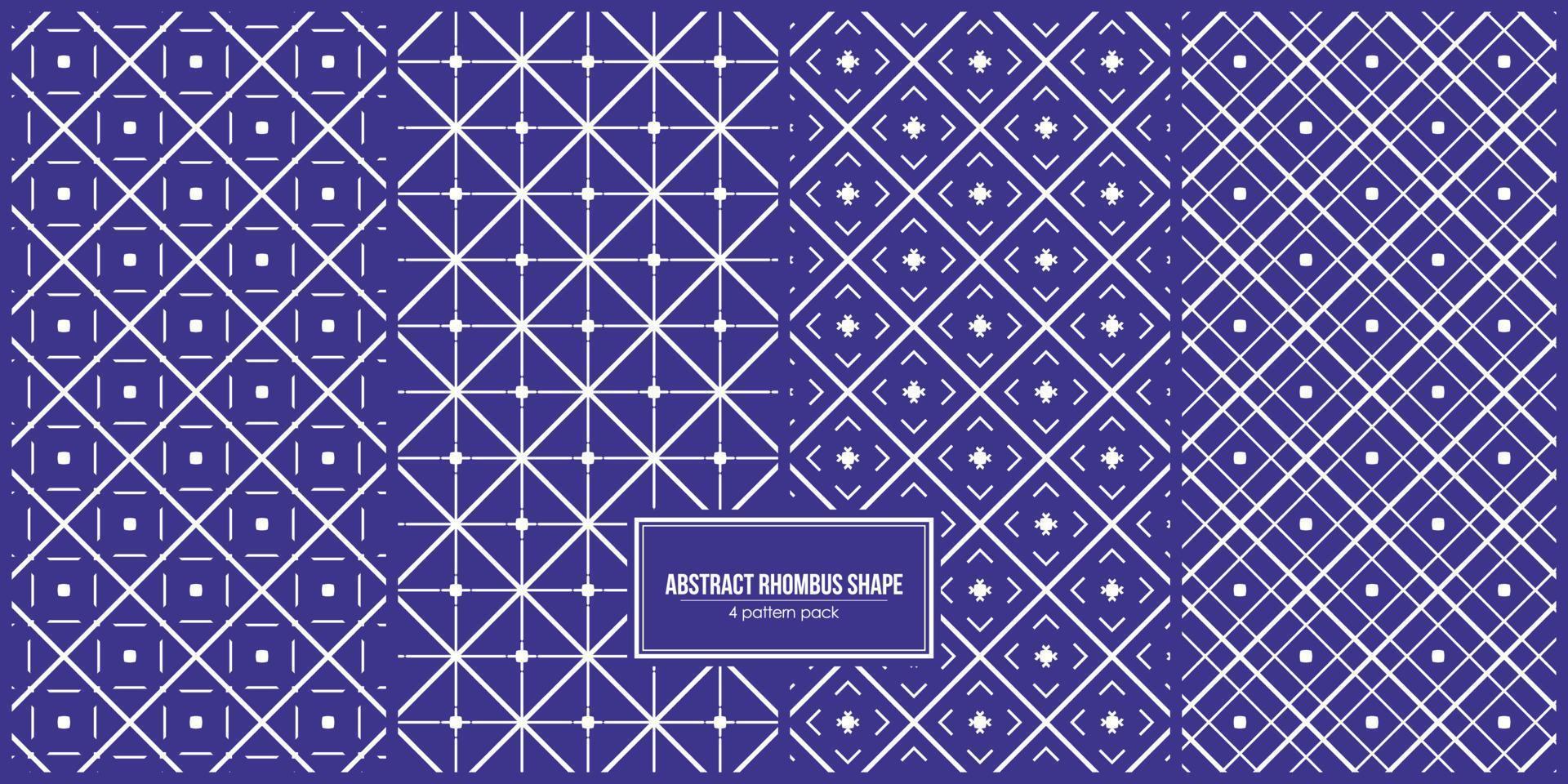 four pattern pack of abstract rhombus shape vector