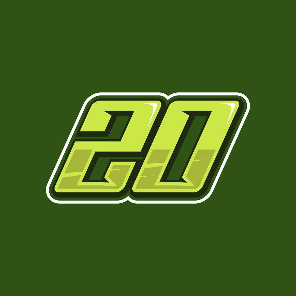 Racing number 20 logo design vector