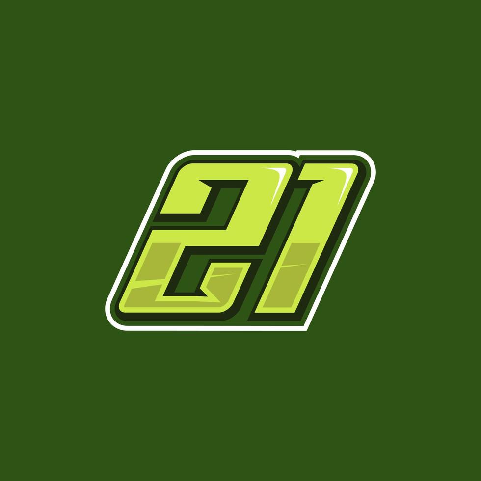 Racing number 21 logo design vector