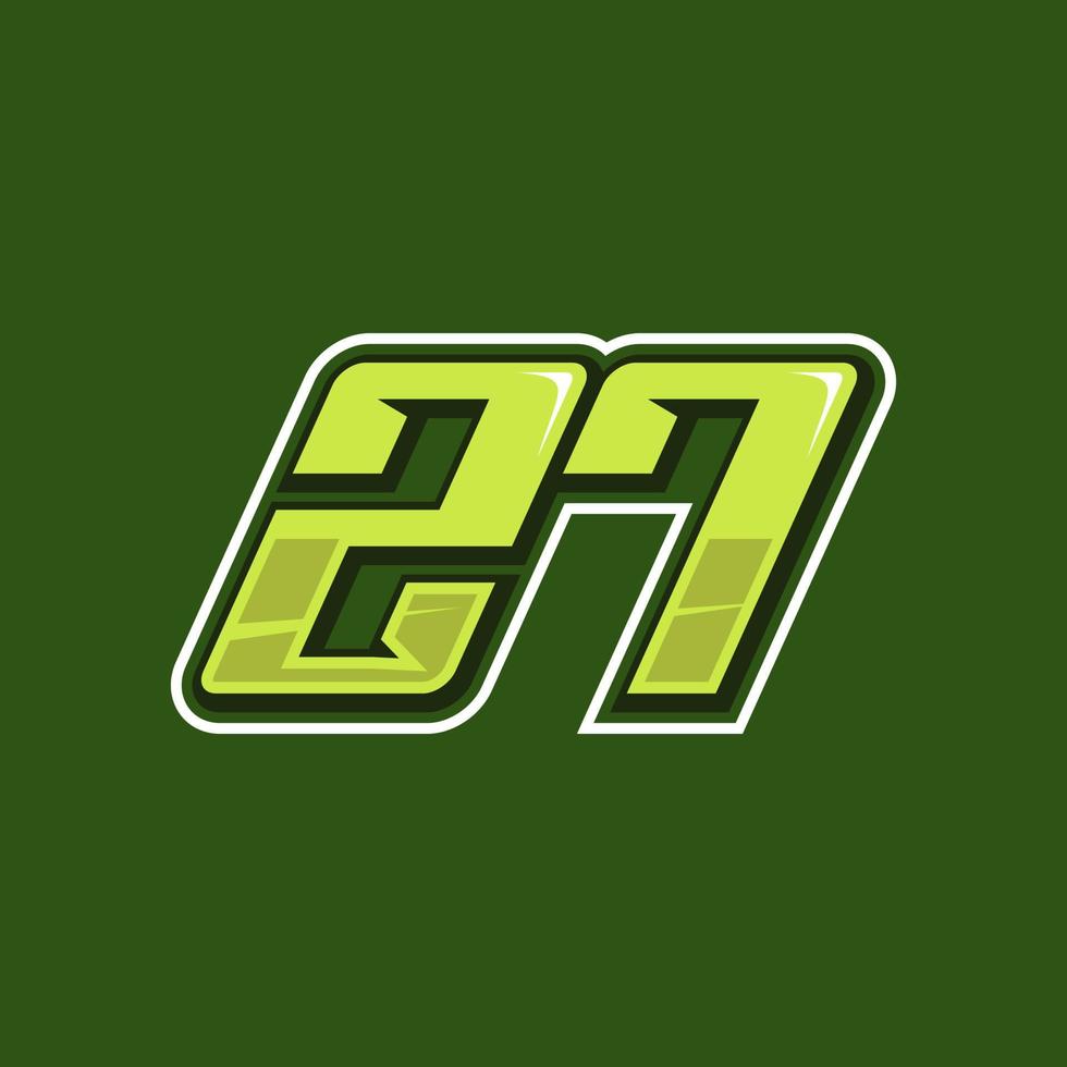 Racing number 27 logo design vector