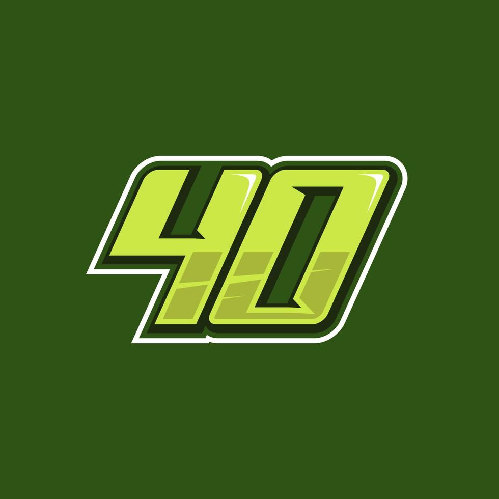 Racing number 40 logo design vector
