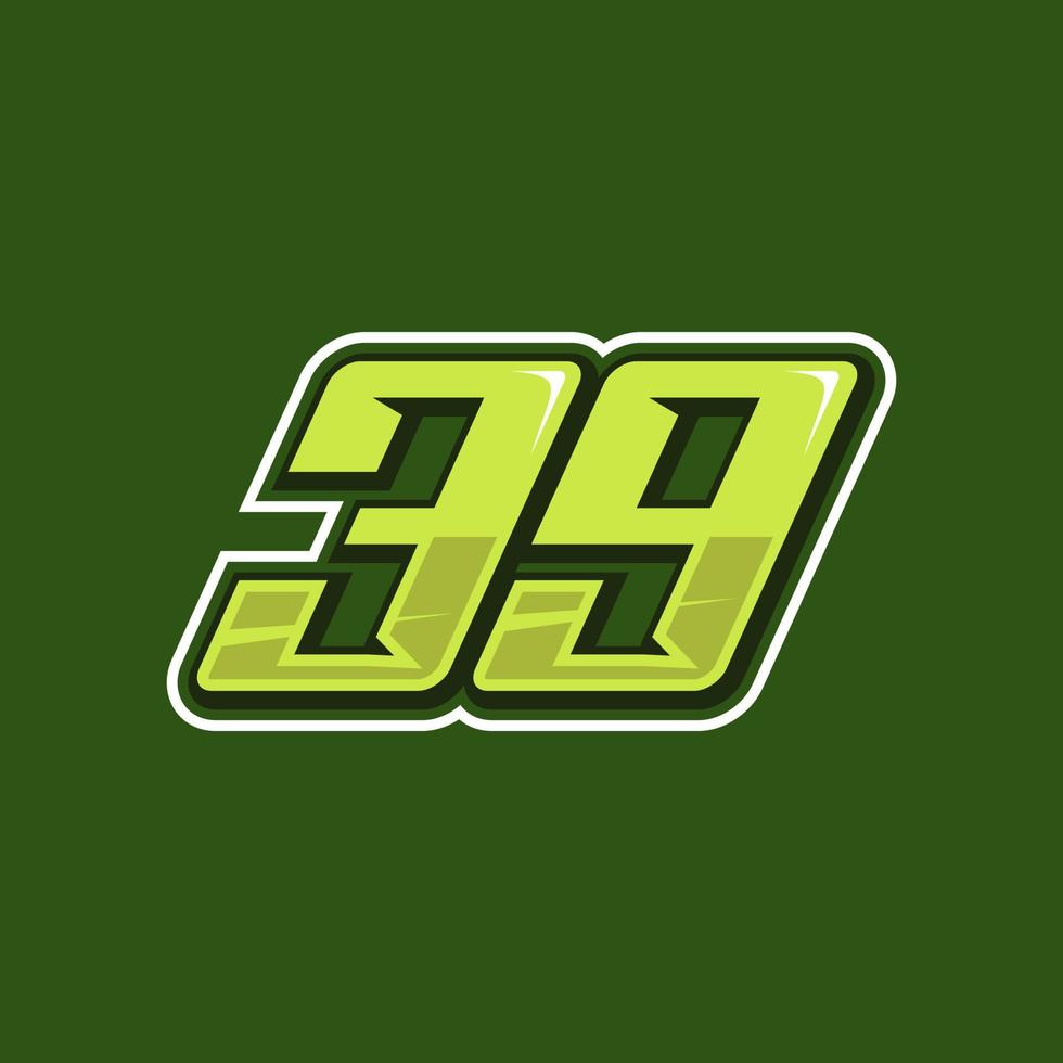 Racing number 39 logo design vector