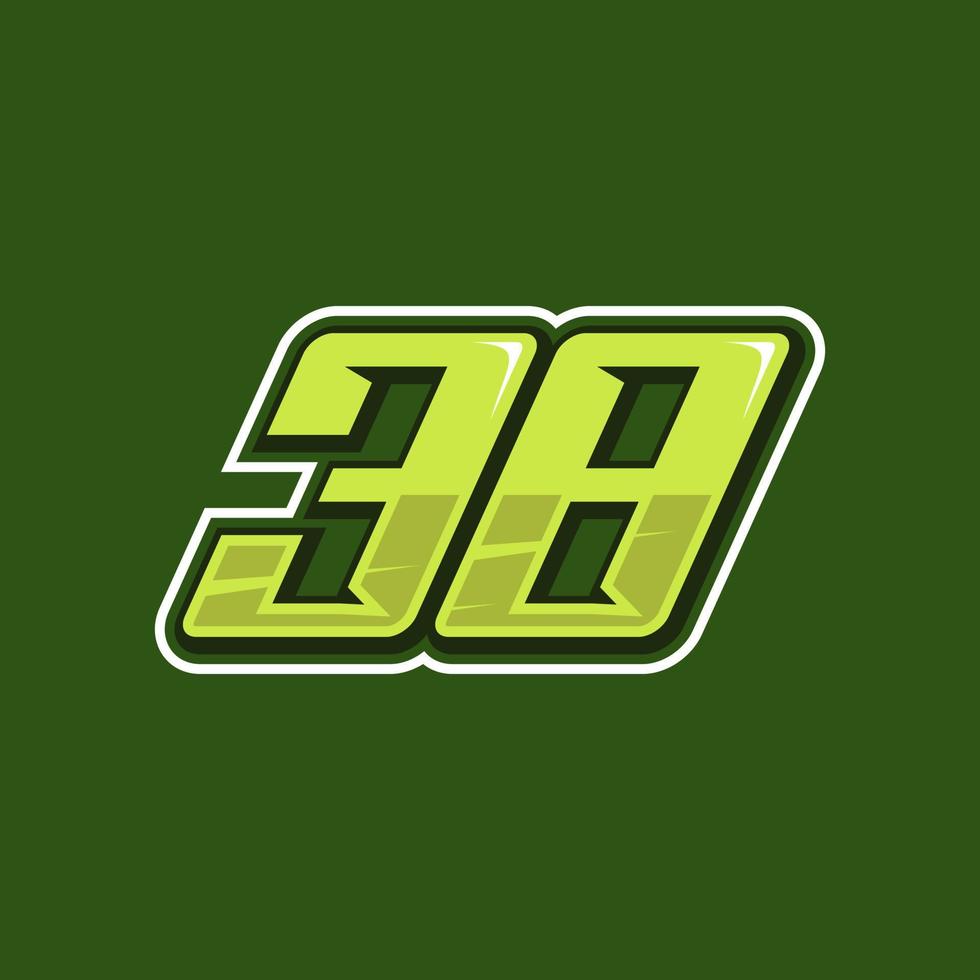 Racing number 38 logo design vector