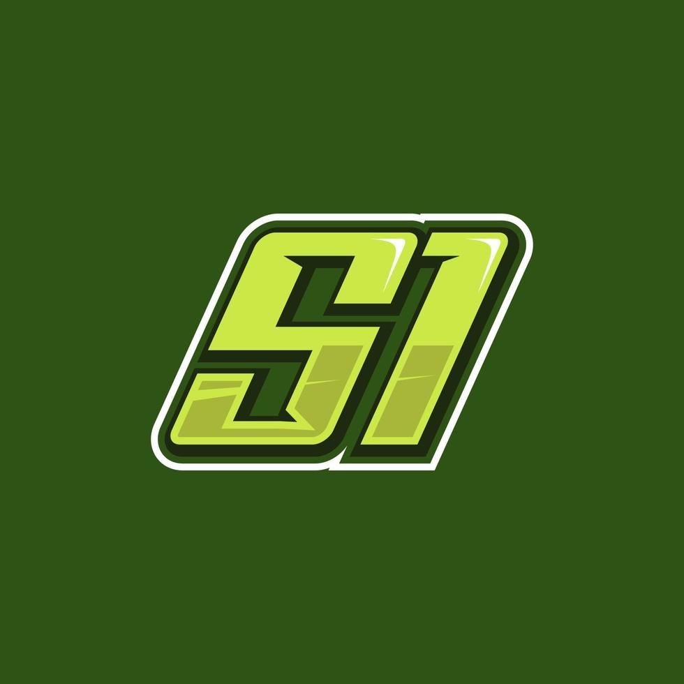 Racing number 51 logo design vector