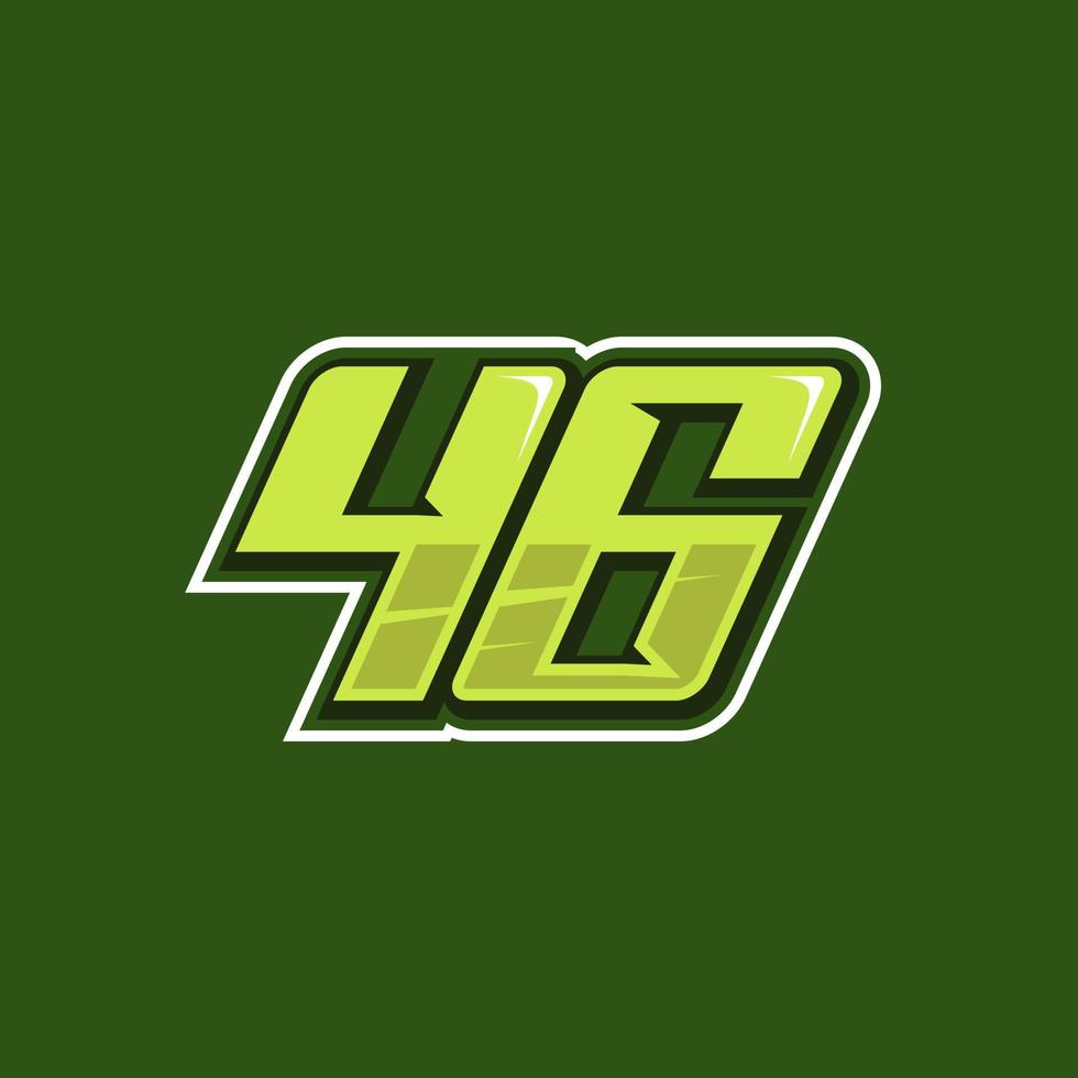 Racing number 46 logo design vector