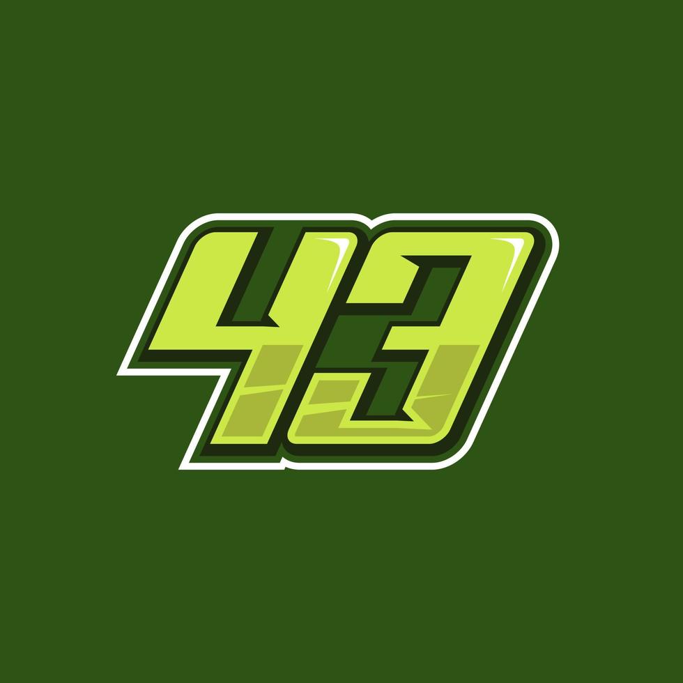 Racing number 43 logo design vector