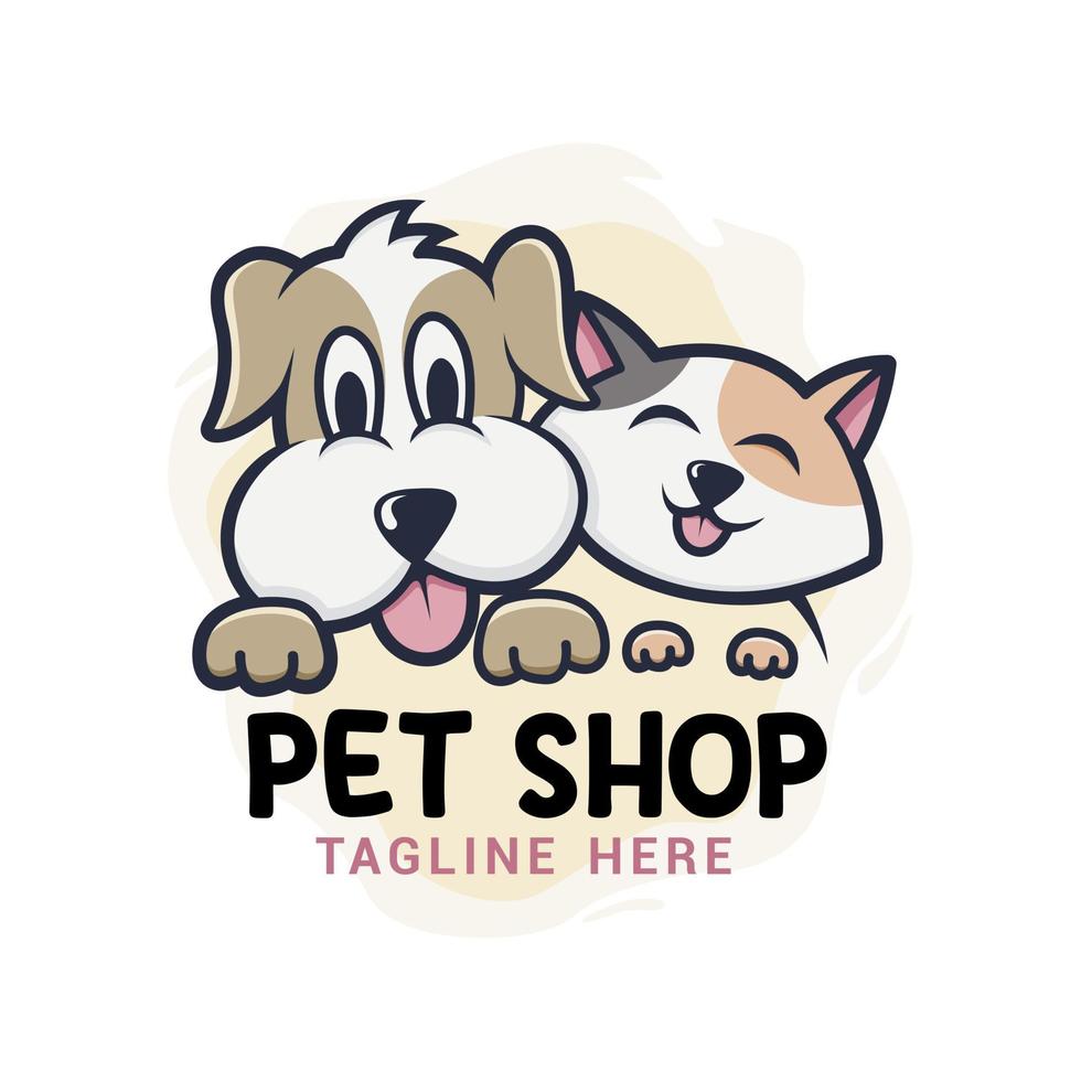 plantilla de vector de logotipo de tienda de mascotas