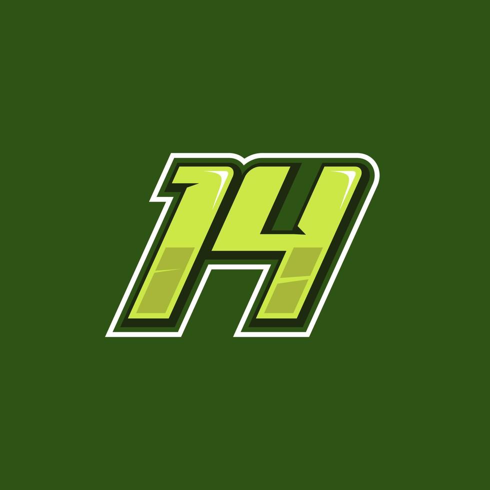 Racing number 14 logo design vector
