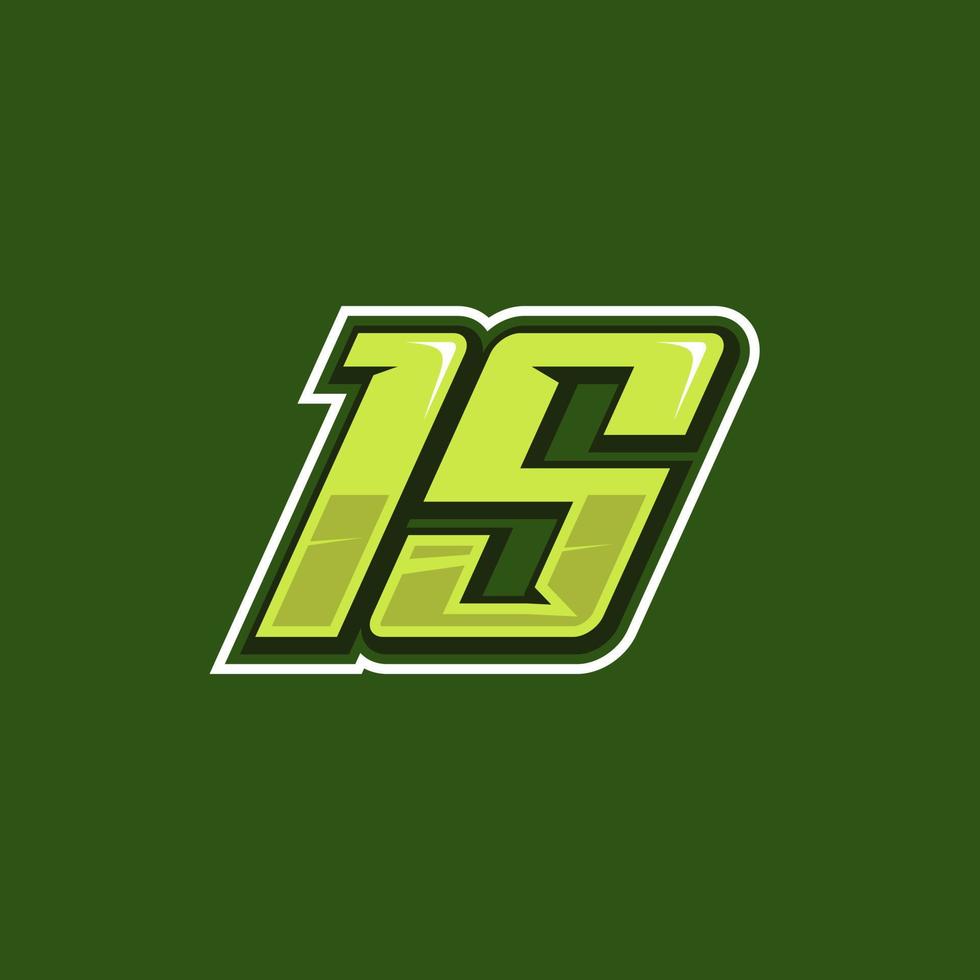 Racing number 15 logo design vector