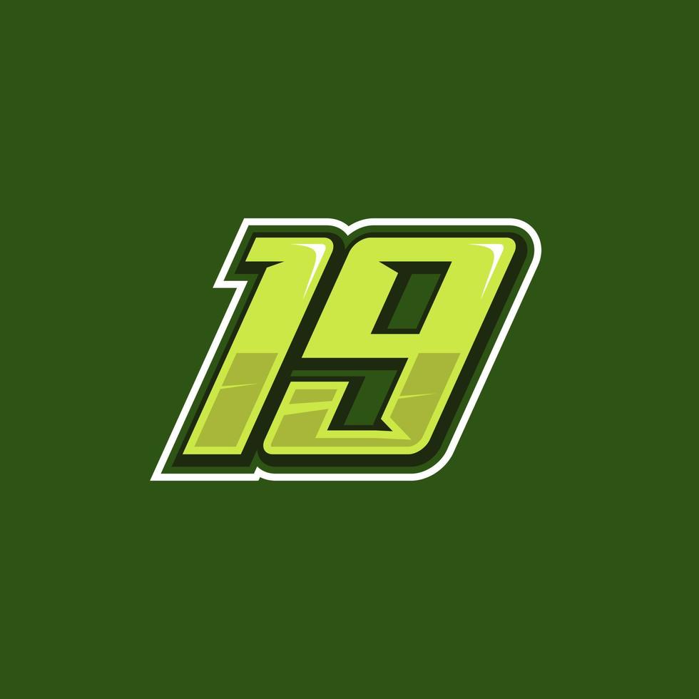 Racing number 19 logo design vector