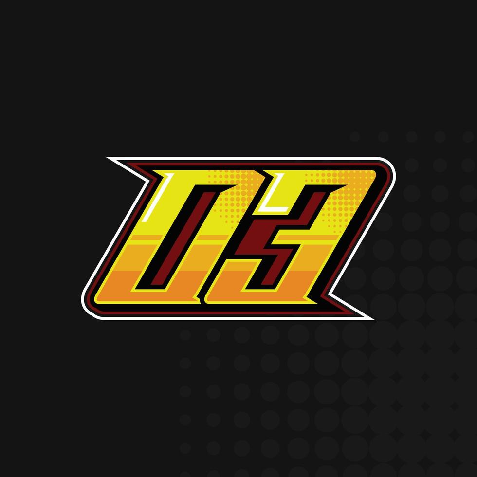Race Number 03 logo design vector