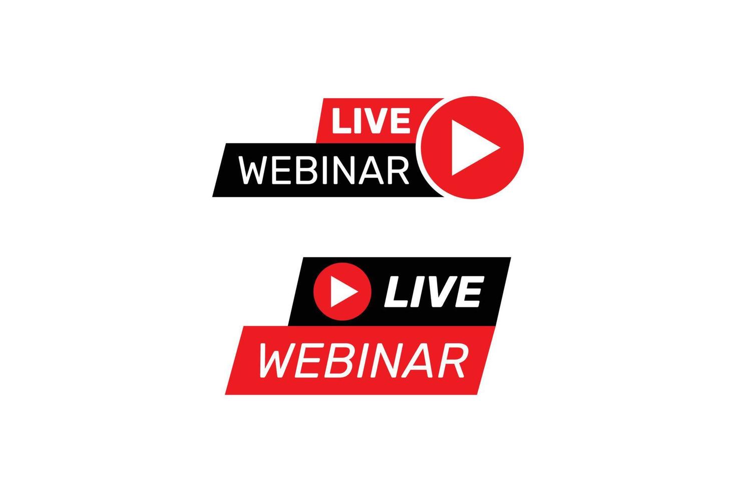 Live webinar buttons set vector