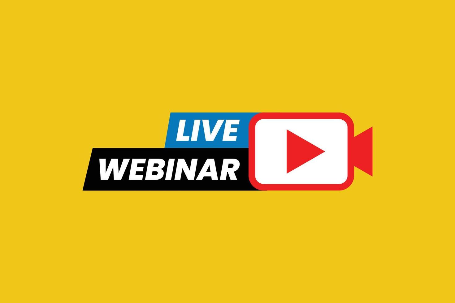 Live webinar button design for illustration. vector