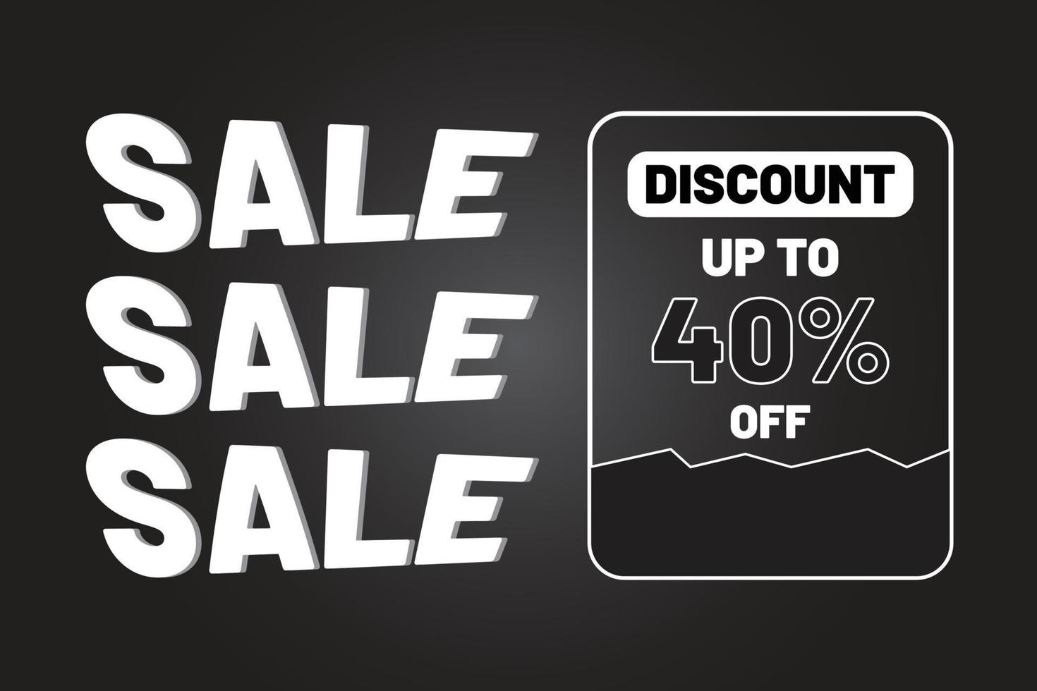 Discount up to 40 percent off banner vector