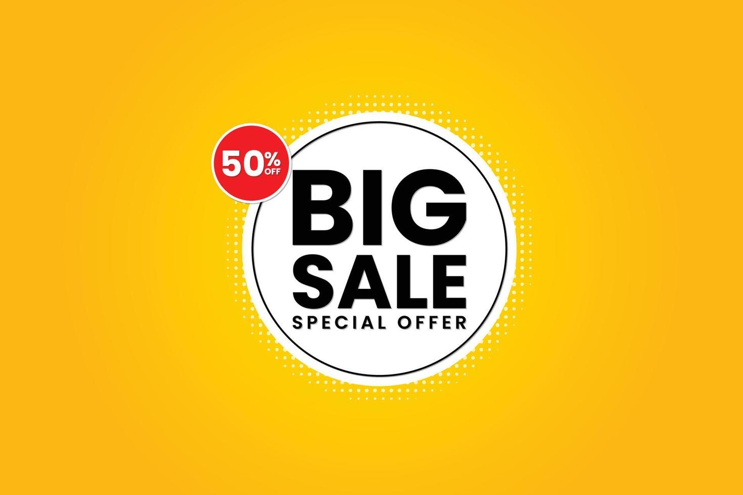 Big sale promo stickers and badges with 50 percent discount design vector