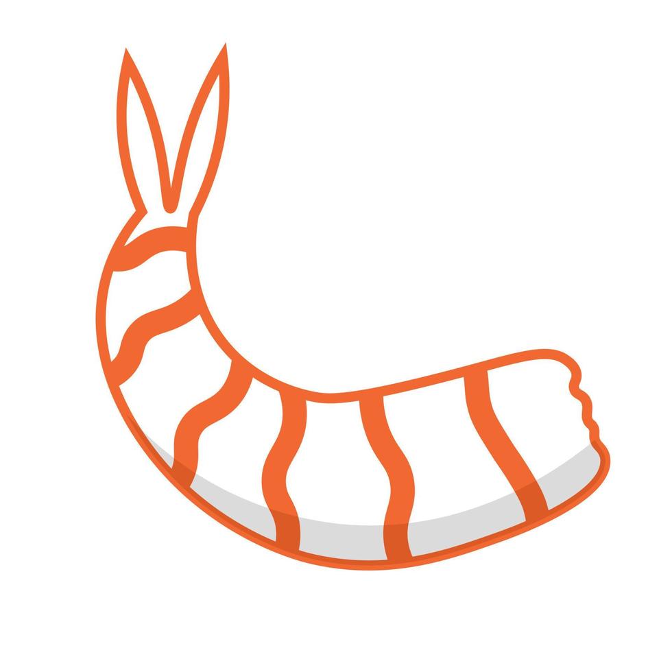 Shrimp seafood. Isolated shrimp on white background. Logo. Prawns vector